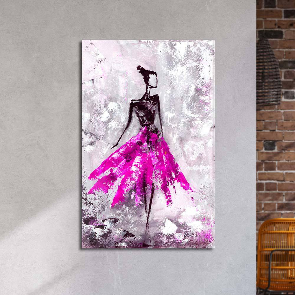Ballerina in Pink Tutu Glass Wall Art - CreoGlass E-Shop
