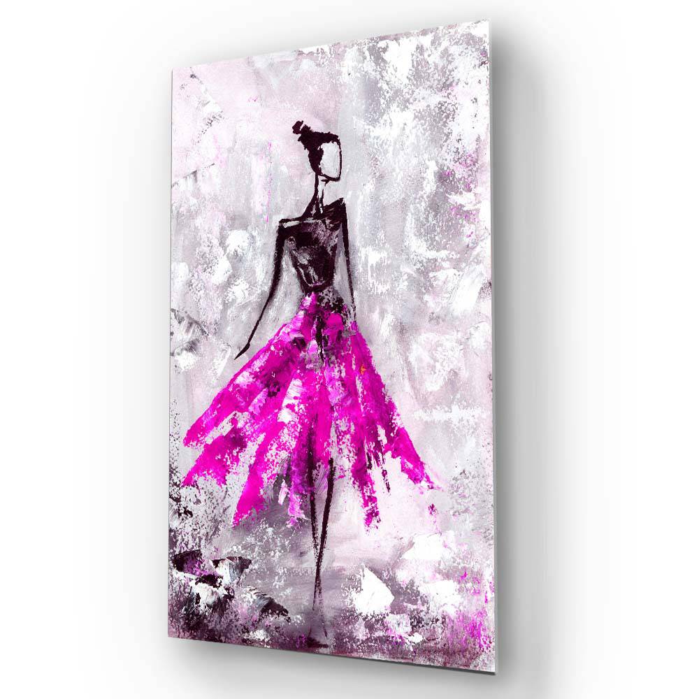 Ballerina in Pink Tutu Glass Wall Art - CreoGlass E-Shop