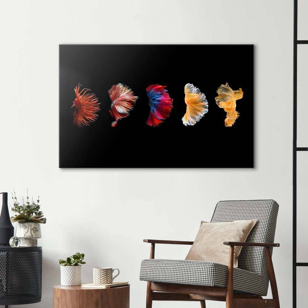 Betta Fish Tail Glass Wall Art - CreoGlass E-Shop