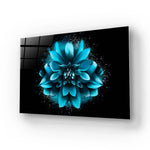 Blue Lotus Glass Wall Art - CreoGlass E-Shop
