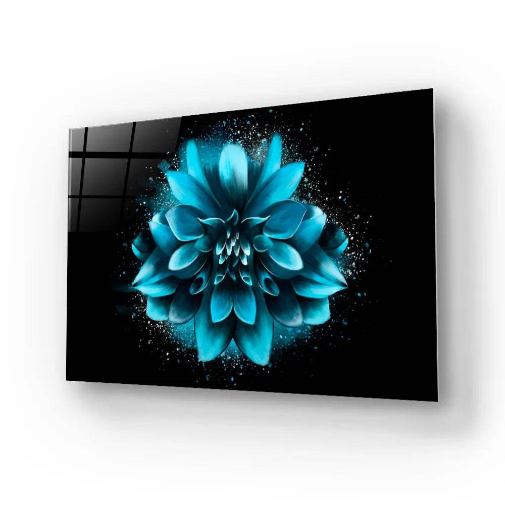 Blue Lotus Glass Wall Art - CreoGlass E-Shop