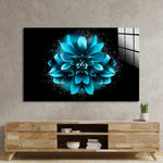 Blue Lotus Glass Wall Art - CreoGlass E-Shop
