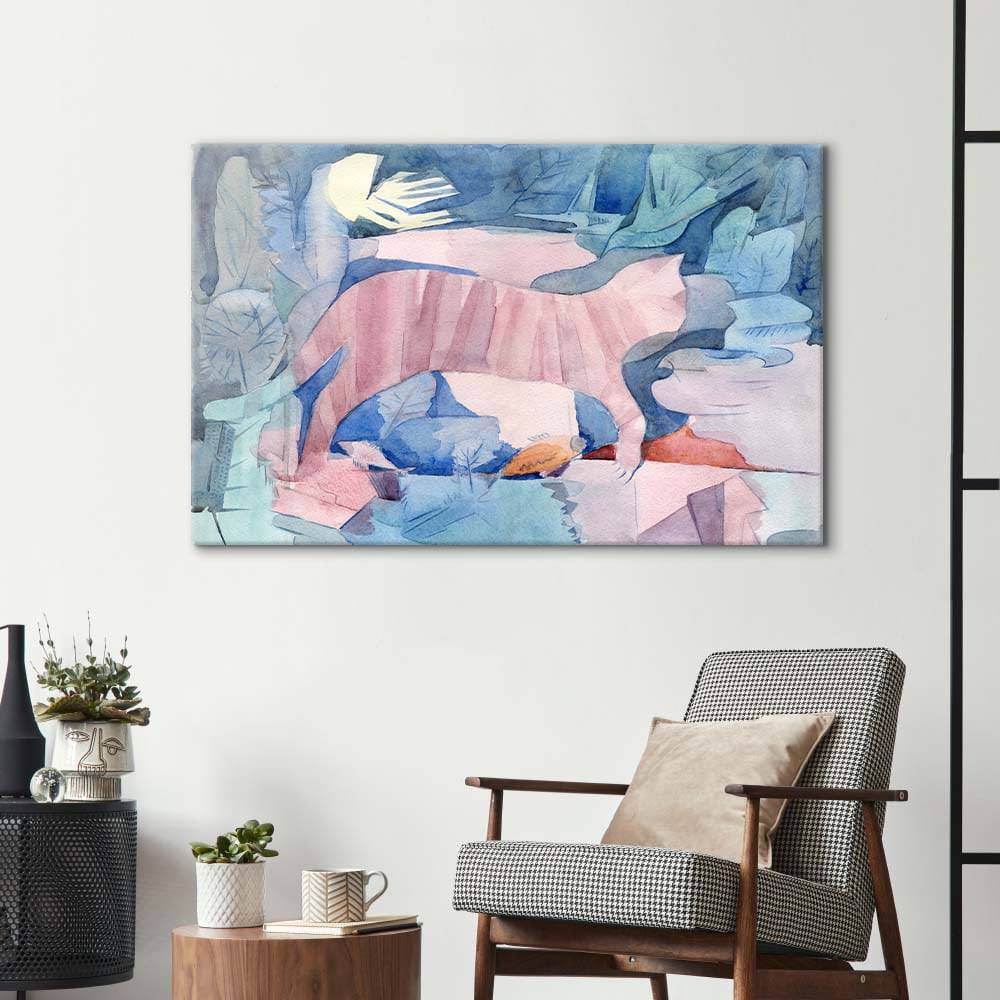 Cat under Water Glass Wall Art - CreoGlass E-Shop
