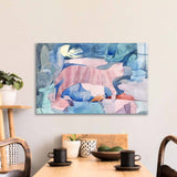 Cat under Water Glass Wall Art - CreoGlass E-Shop