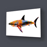 Colourful Abstract Shark Glass Wall Art - CreoGlass E-Shop