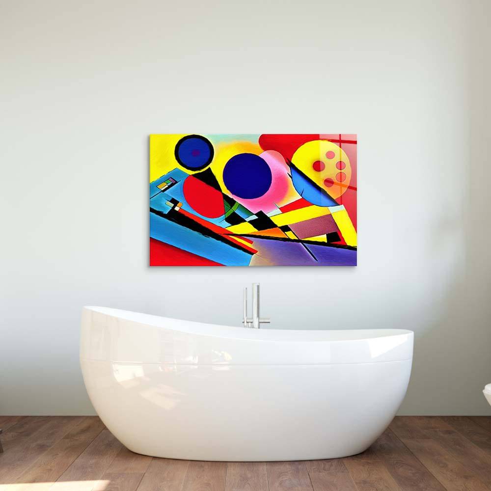 Contrasting Cubism 2 Glass Wall Art - CreoGlass E-Shop