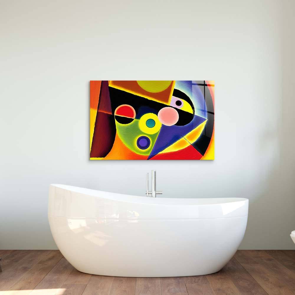 Contrasting Cubism Glass Wall Art - CreoGlass E-Shop