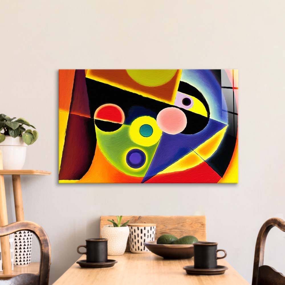 Contrasting Cubism Glass Wall Art - CreoGlass E-Shop