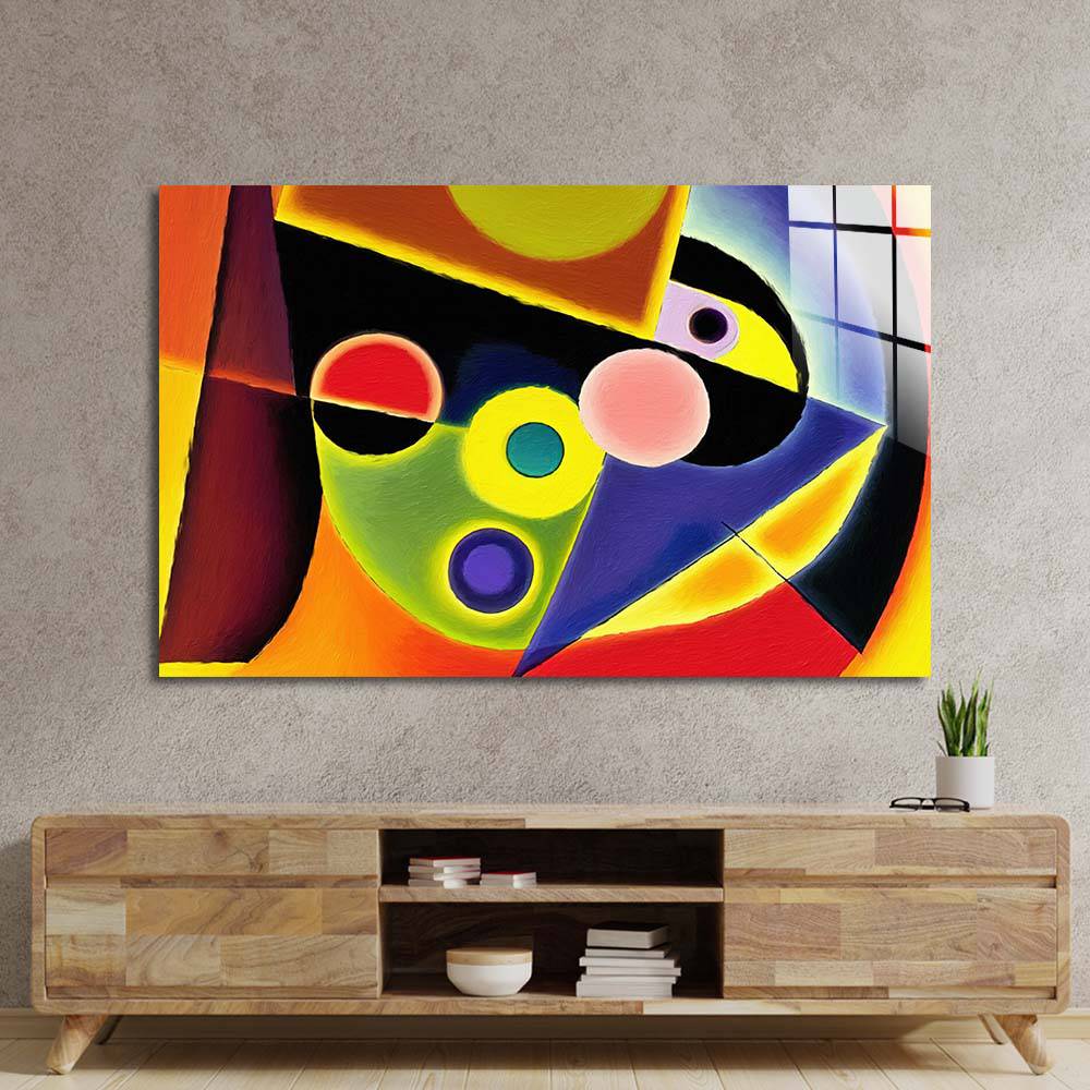 Contrasting Cubism Glass Wall Art - CreoGlass E-Shop