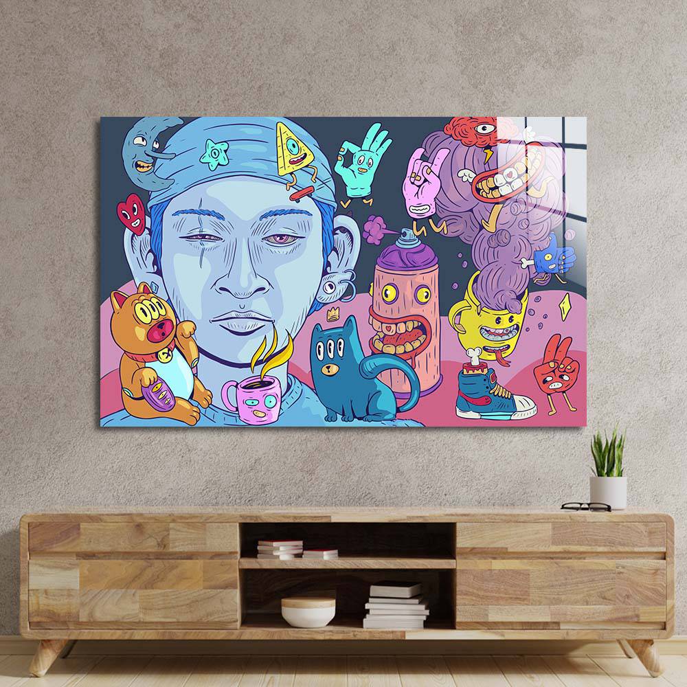 Crypto Buddies Glass Wall Art - CreoGlass E-Shop