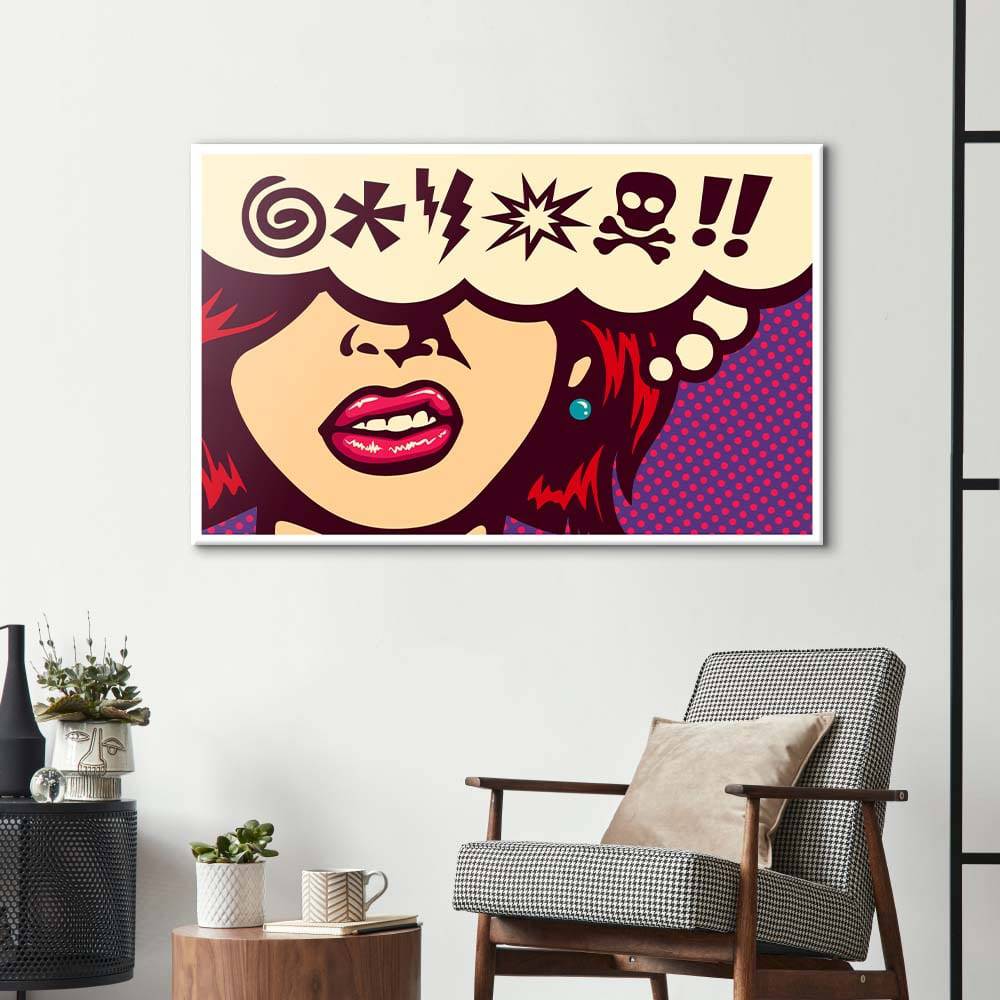 Cursed Speech Bubble Retro Glass Wall Art - CreoGlass E-Shop
