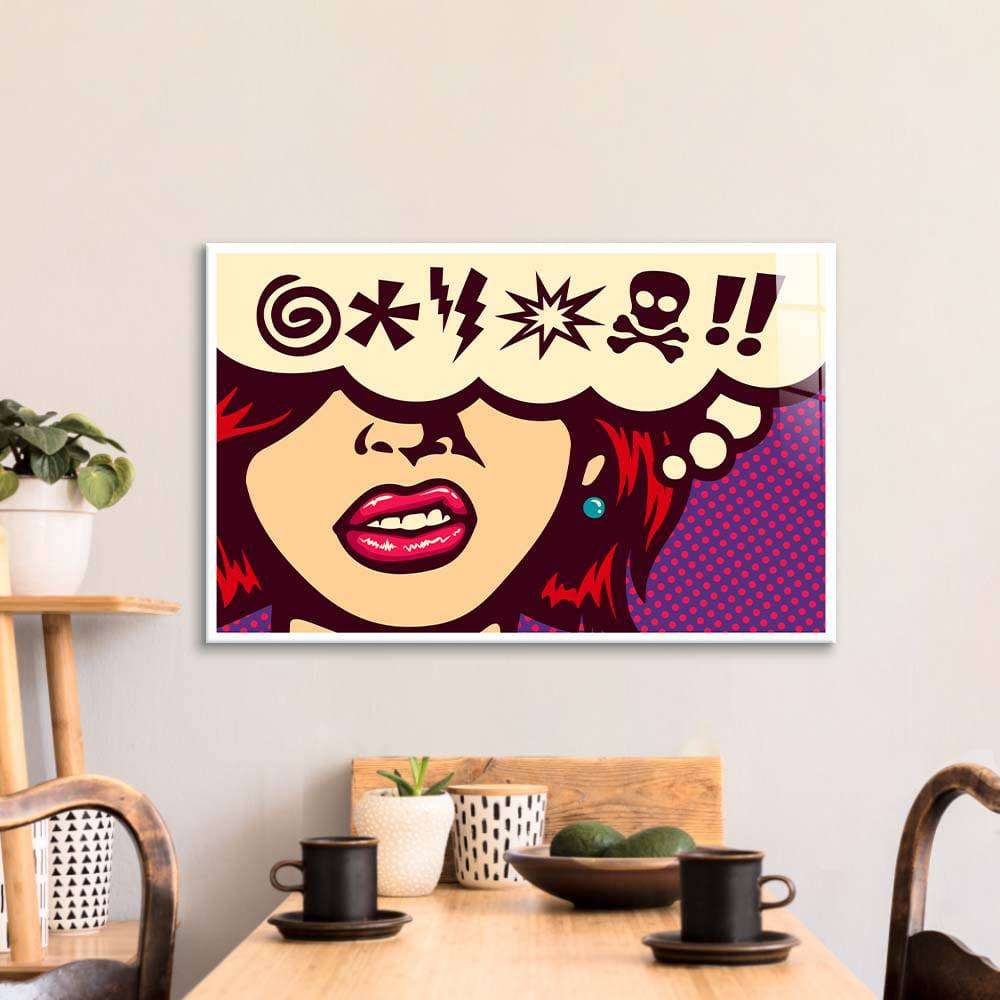 Cursed Speech Bubble Retro Glass Wall Art - CreoGlass E-Shop