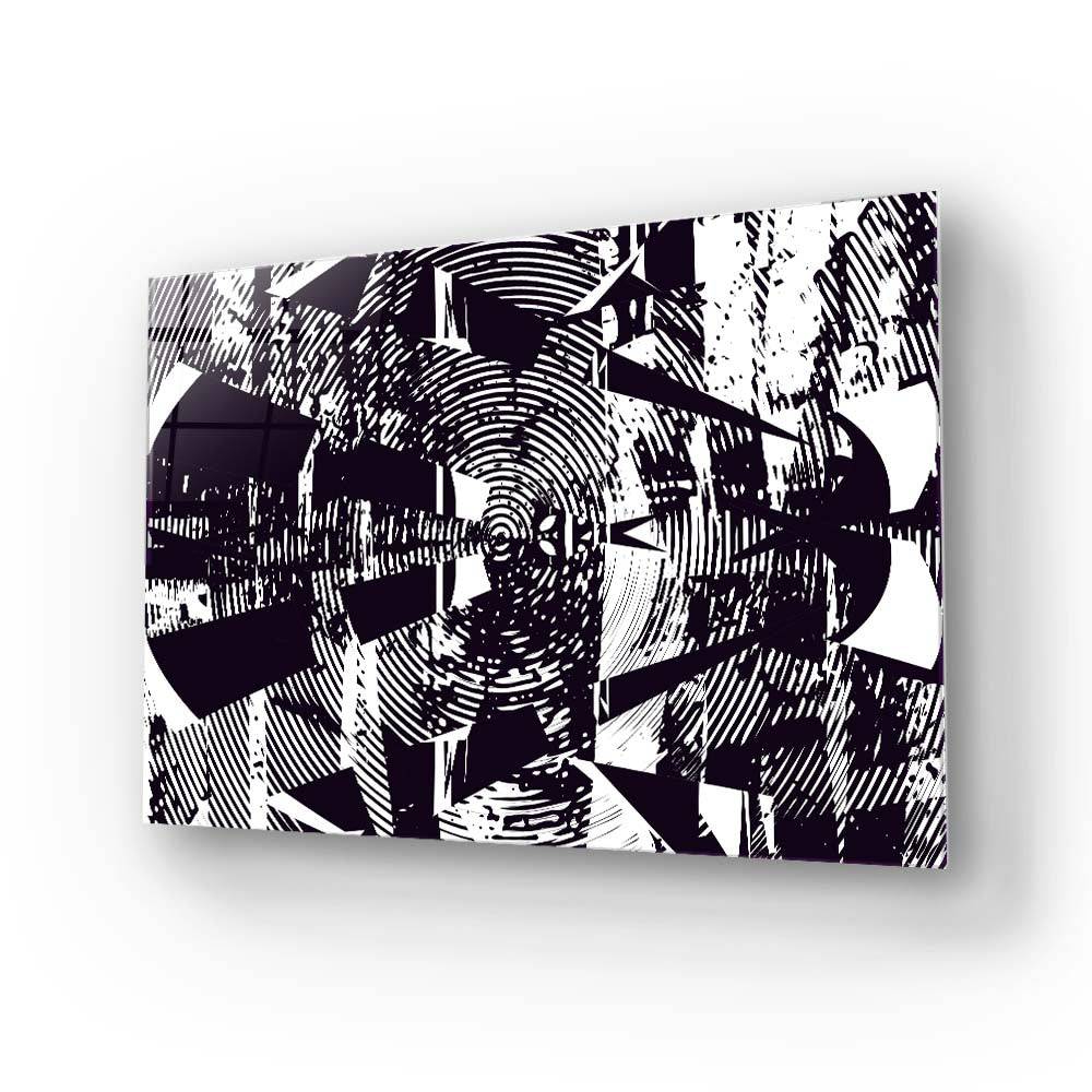 Distressed Abstract Static Glass Wall Art - CreoGlass E-Shop