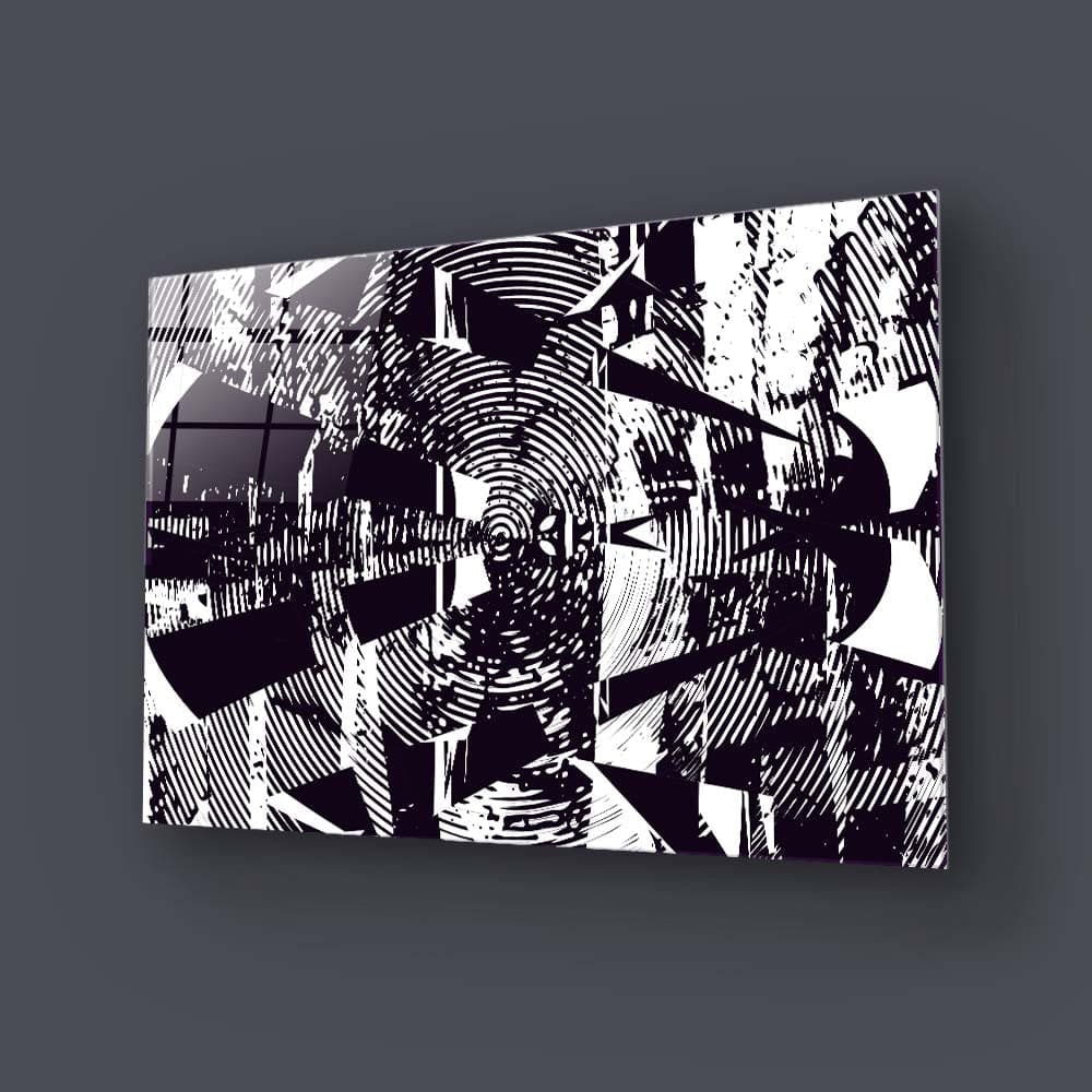 Distressed Abstract Static Glass Wall Art - CreoGlass E-Shop
