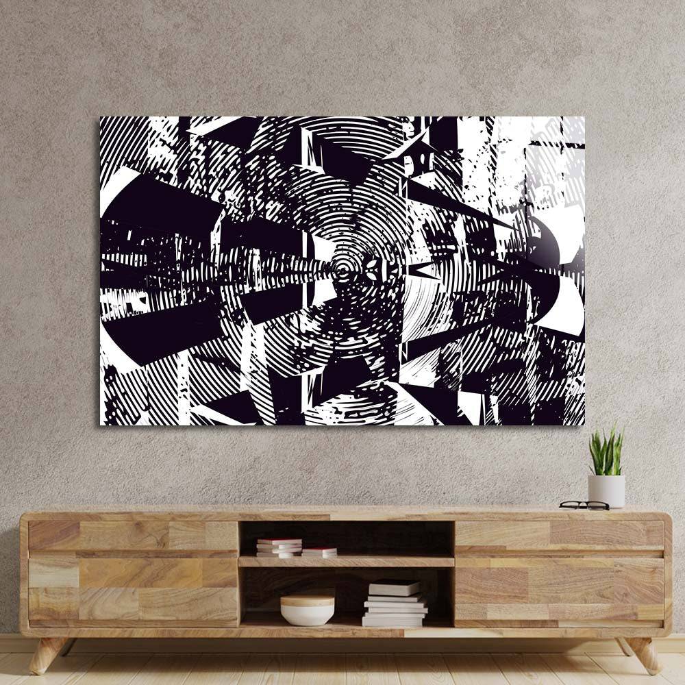 Distressed Abstract Static Glass Wall Art - CreoGlass E-Shop