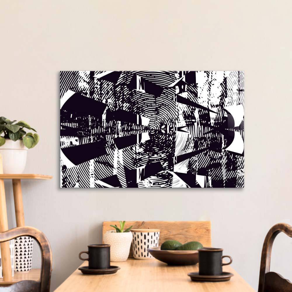 Distressed Abstract Static Glass Wall Art - CreoGlass E-Shop