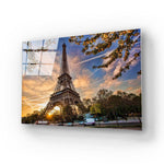 Eiffel Tower Sunset Glass Wall Art - CreoGlass E-Shop