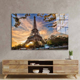 Eiffel Tower Sunset Glass Wall Art - CreoGlass E-Shop