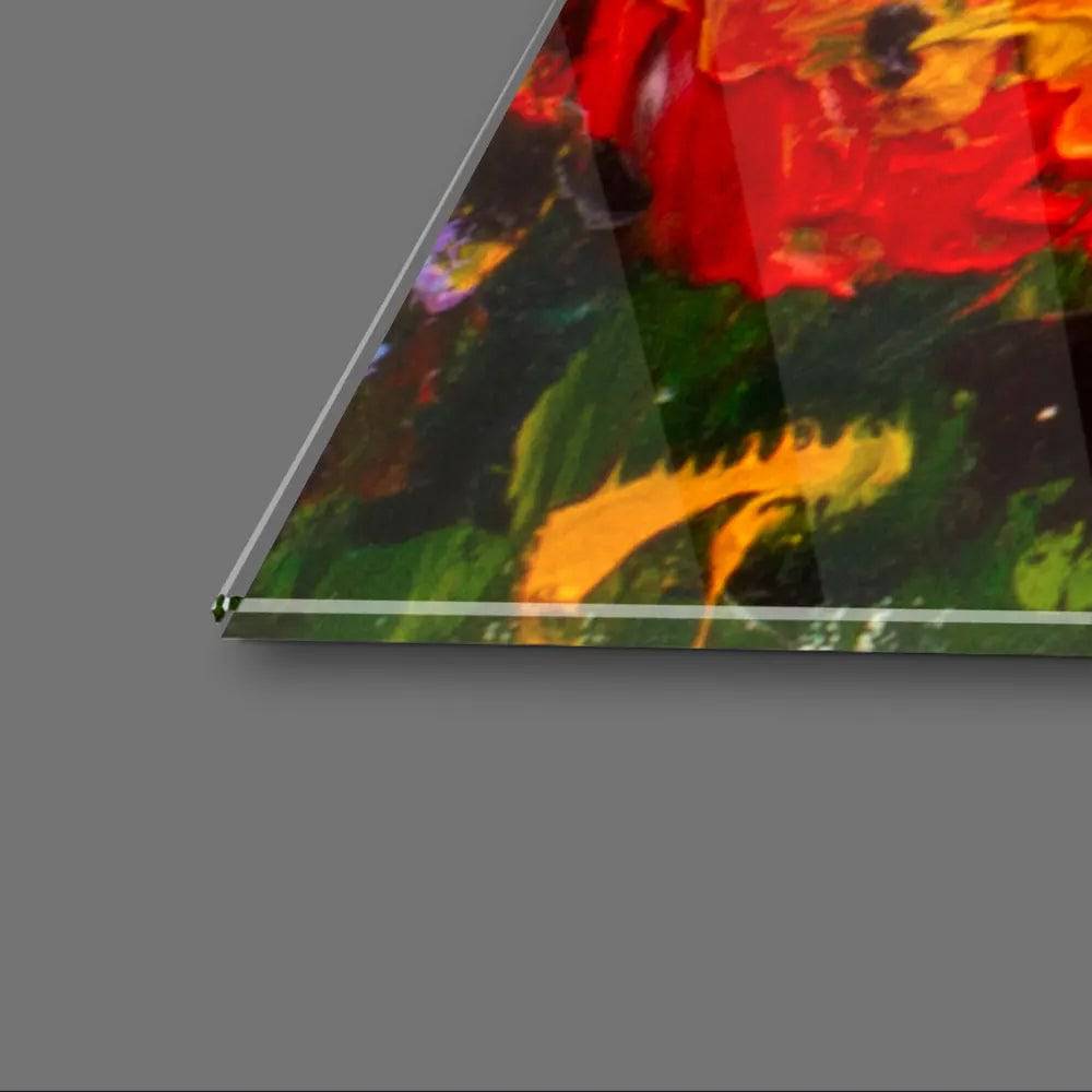 Flower Monet Meadow Glass Wall Art - CreoGlass E-Shop