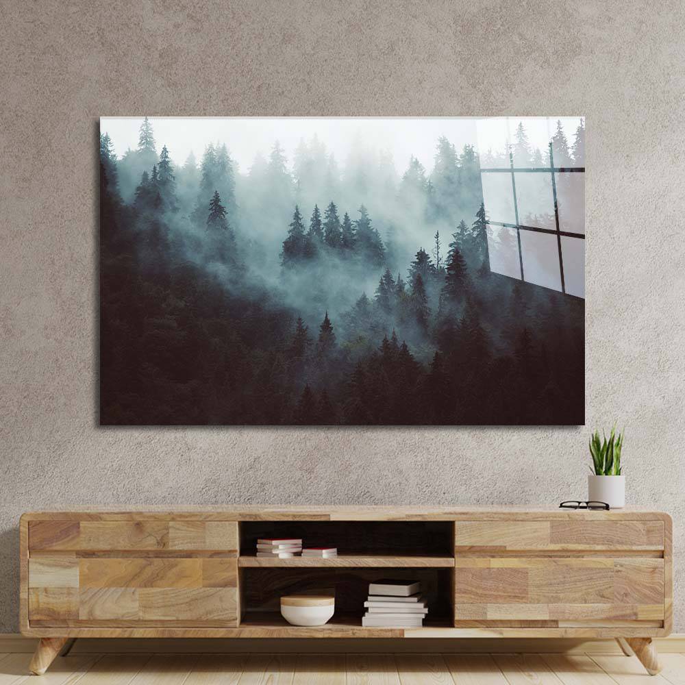 Foggy Forest Glass Wall Art - CreoGlass E-Shop