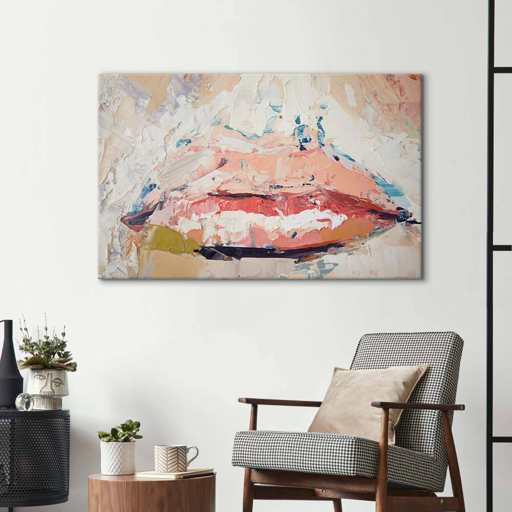 Fragmented Lips Glass Wall Art - CreoGlass E-Shop