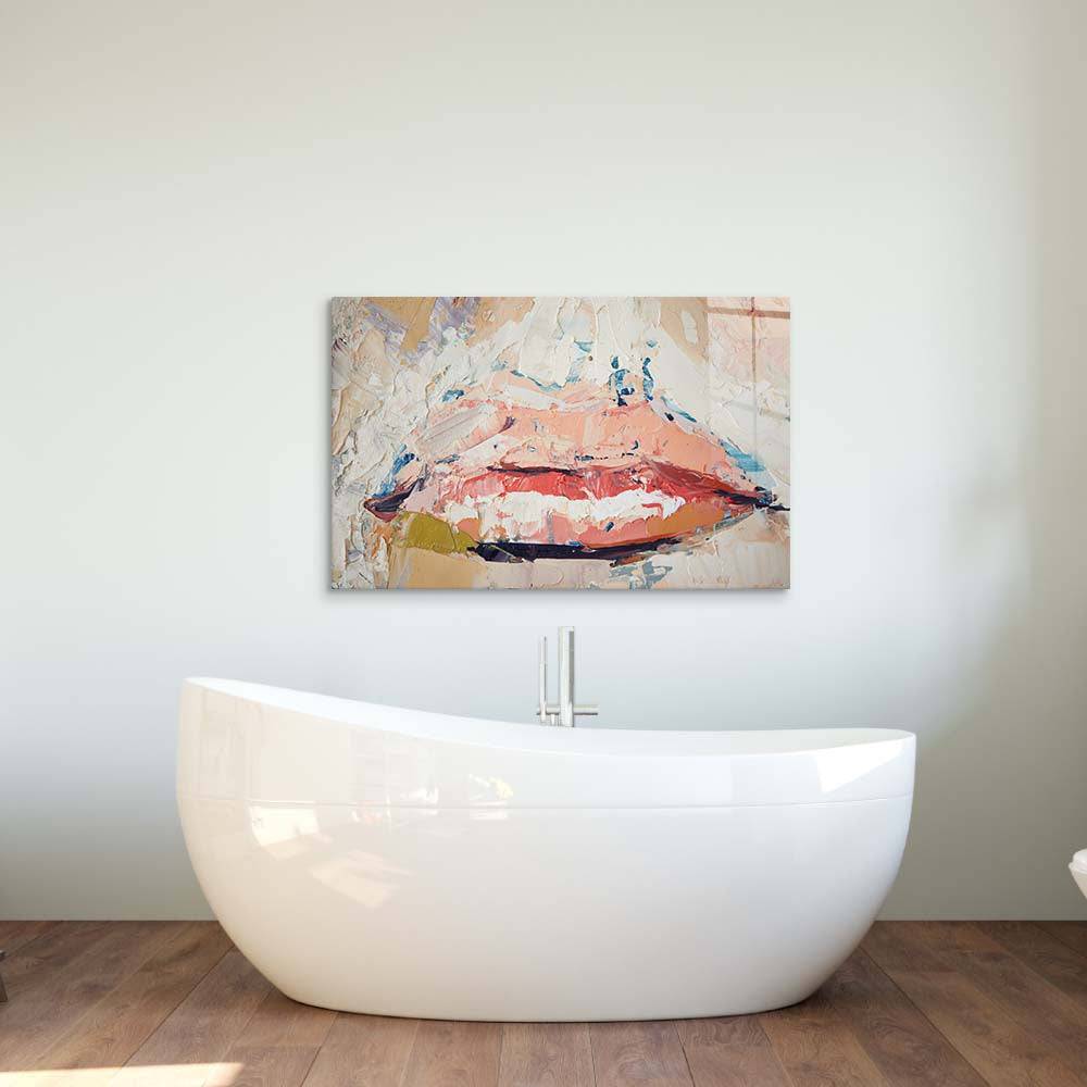 Fragmented Lips Glass Wall Art - CreoGlass E-Shop