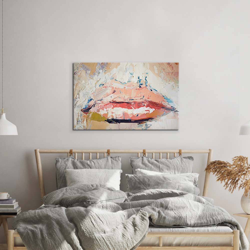 Fragmented Lips Glass Wall Art - CreoGlass E-Shop
