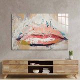 Fragmented Lips Glass Wall Art - CreoGlass E-Shop