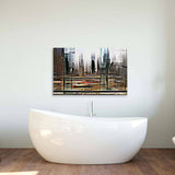 Glitched Cityscape Glass Wall Art - CreoGlass E-Shop