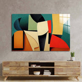 Grunge Abstract Geometric Shapes Glass Wall Art - CreoGlass E-Shop