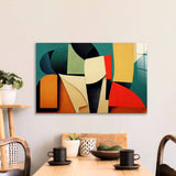 Grunge Abstract Geometric Shapes Glass Wall Art - CreoGlass E-Shop
