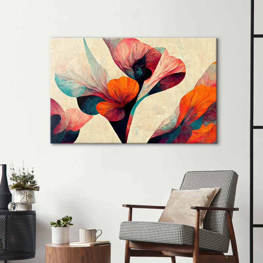 Grunge Paper Calla Lily Glass Wall Art - CreoGlass E-Shop