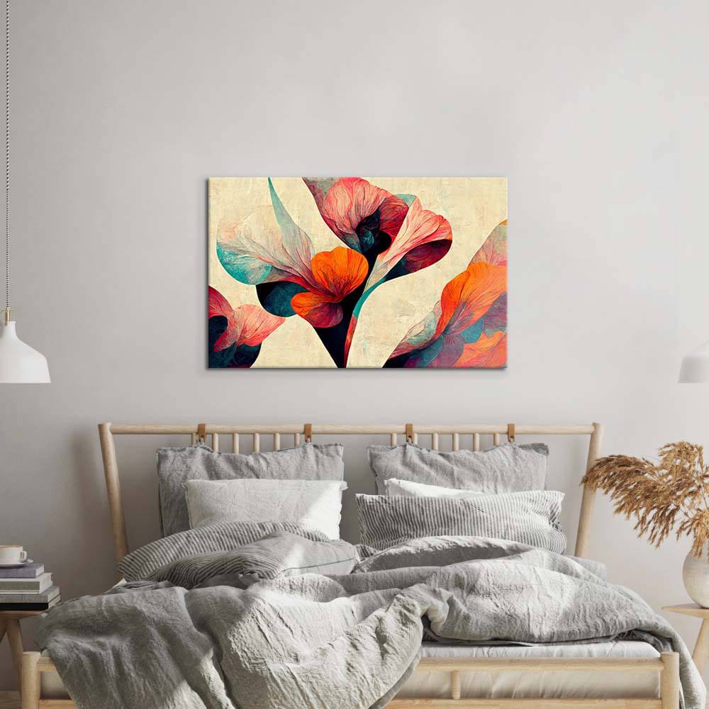 Grunge Paper Calla Lily Glass Wall Art - CreoGlass E-Shop