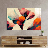 Grunge Paper Calla Lily Glass Wall Art - CreoGlass E-Shop