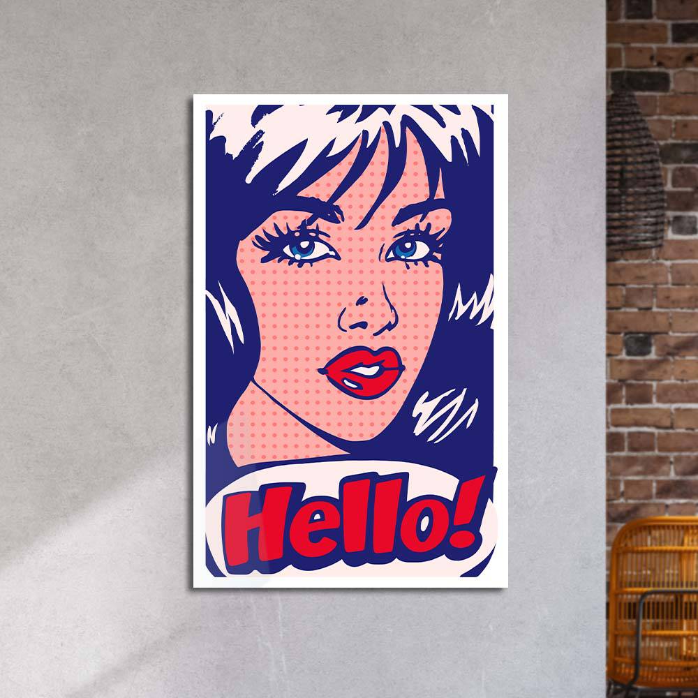 Hello! Retro Glass Wall Art - CreoGlass E-Shop