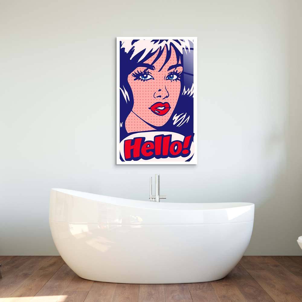 Hello! Retro Glass Wall Art - CreoGlass E-Shop
