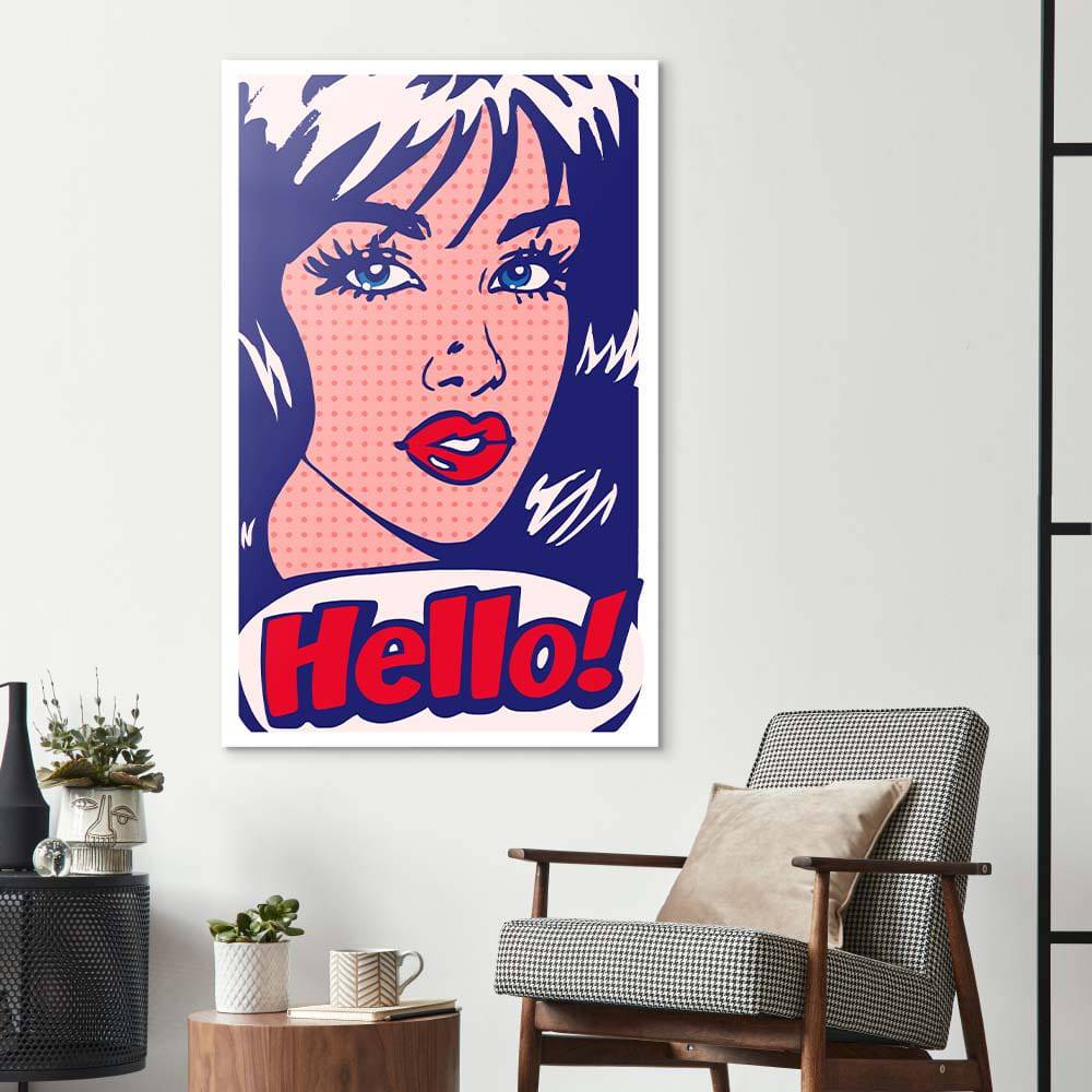 Hello! Retro Glass Wall Art - CreoGlass E-Shop
