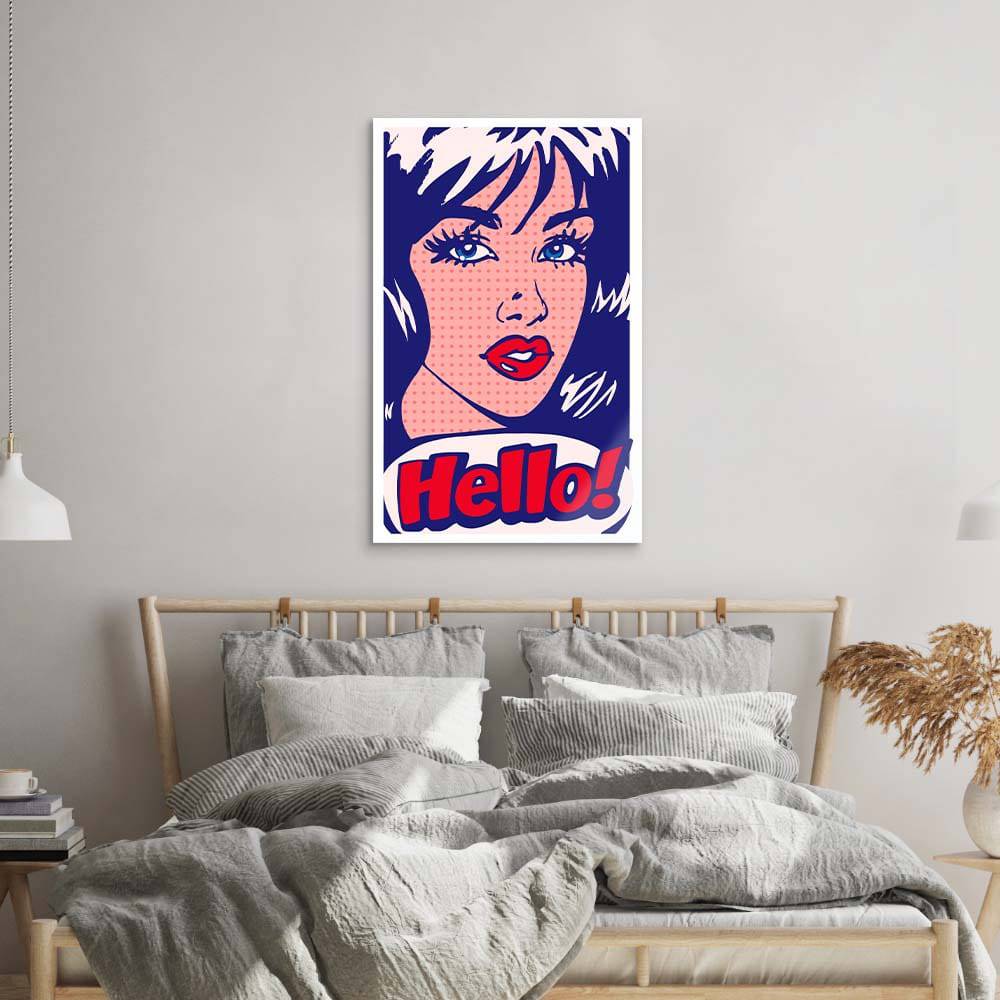 Hello! Retro Glass Wall Art - CreoGlass E-Shop