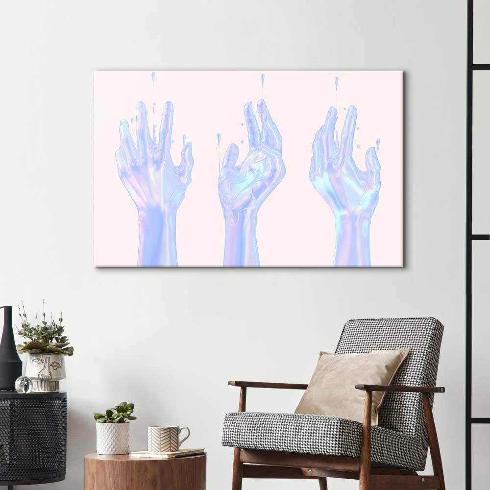 Holographic Hands Glass Wall Art - CreoGlass E-Shop