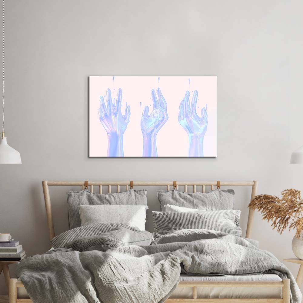 Holographic Hands Glass Wall Art - CreoGlass E-Shop