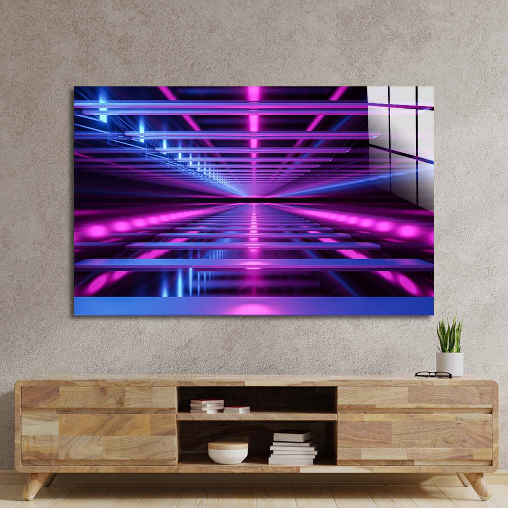Neon Passage Glass Wall Art - CreoGlass E-Shop
