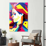 Neon Pop Art Girl Glass Wall Art - CreoGlass E-Shop