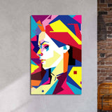 Neon Pop Art Girl Glass Wall Art - CreoGlass E-Shop