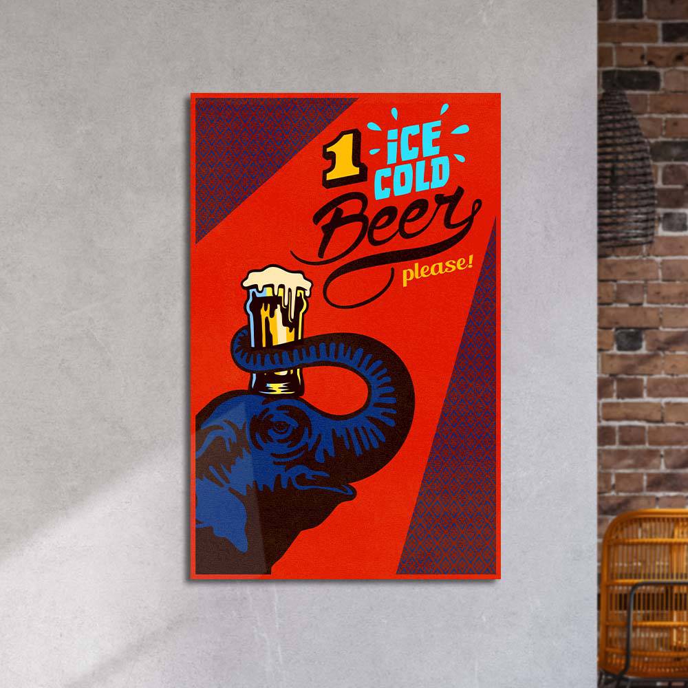 One Ice Cold Beer, Please Glass Wall Art - CreoGlass E-Shop