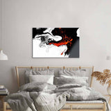 Orange and Black Liquid Marble Glass Wall Art - CreoGlass E-Shop
