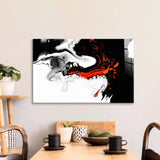 Orange and Black Liquid Marble Glass Wall Art - CreoGlass E-Shop