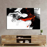 Orange and Black Liquid Marble Glass Wall Art - CreoGlass E-Shop