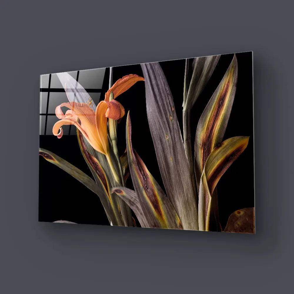 Orange Lily Glass Wall Art - CreoGlass E-Shop