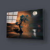 Orange Moon Glass Wall Art - CreoGlass E-Shop