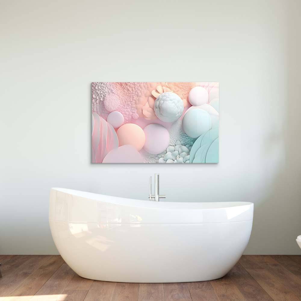 Pastel 3D Bubbles Glass Wall Art - CreoGlass E-Shop